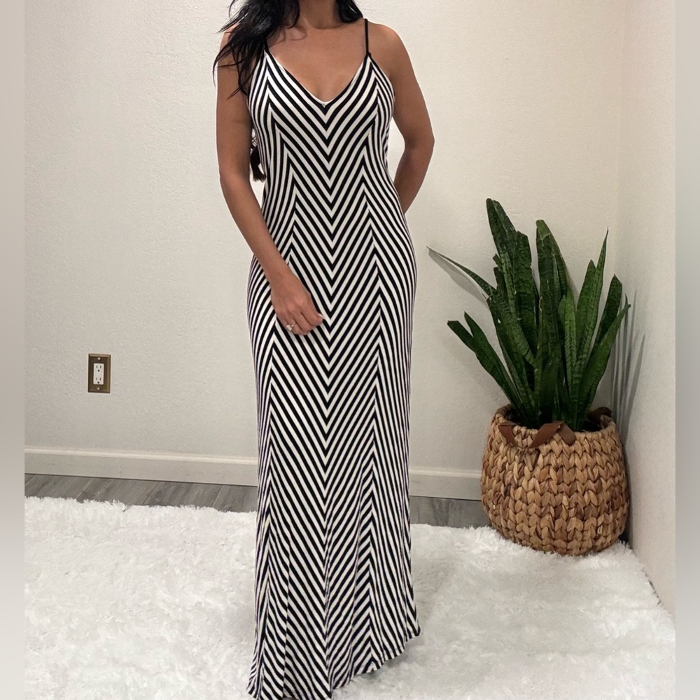Black and White Maxi Dress, Vacation Dress